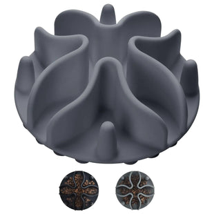 dog bowls dog- Slow Feeder Dog Bowls Insert Silicone Dog Slow Feeder Bowl with Strong Suction Cups Perfect for Stainless Steel Glass Ceramic Dog Bowls (Grey Large Size)