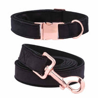 Unique Style Paws Christmas Black Soft Collar And Leash Gifts For Dogs And Cats