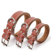 Dog leather traction collar