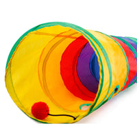 Collapsible Cat Channel Rolling Floor Dragon Color Cylinder Pet Toy Rainbow Cat Tunnel