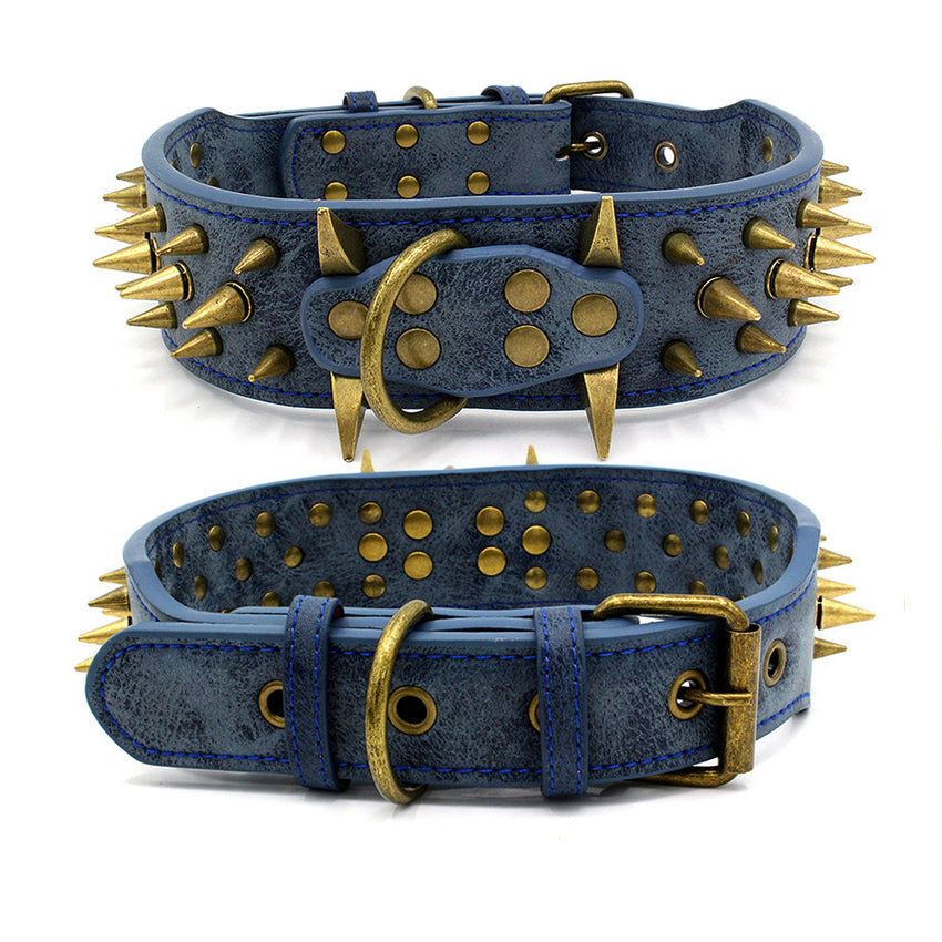 Bronze Rivet Pet Collar For Dog Biting Large Dogs