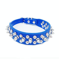 Leather Pet Collar Round Studded Dog Collar For Small And Medium-sized Dogs Inlaid Rivet Puppy Necklace Pet Accessories