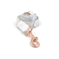 Rose Gold Buckle Marble Dog Collar Pet Collar Leash Set Bow