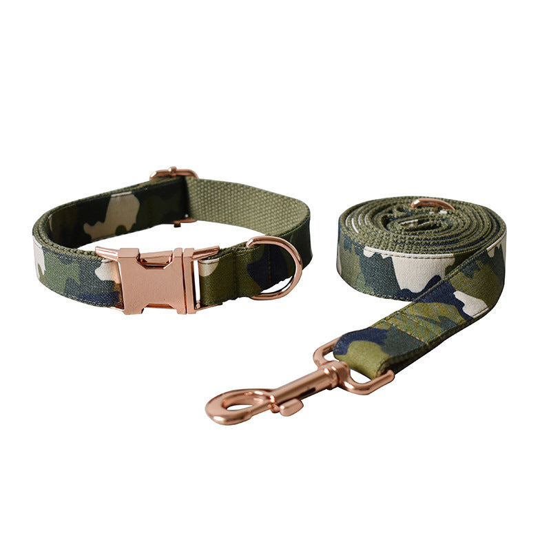 Army green camouflage dog collar