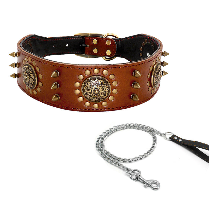 Studded Dog Collar Large Dog Anti-Bite Stud Dog Collar