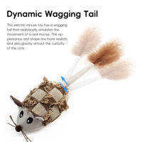 NEW Motion Cat Toy Electronic Moving Mouse Cat Toy Interactive Cat Toy With Rechargeable Battery Sound Box Cat Mouse Feather
