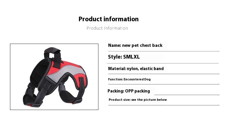 Pet Harness Medium To Large Dogs Anti-punching Breathable Dog Out Traction Chest And Back