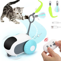 rc cat toy (remote control) - Turbo Tail 3.0 Cat Toy Remote Control Cat Toy with 2 - Speed Adjustment Interactive Cat Toys for Indoor Cats Rechargeable Automatic Cat Toys Moving Cat Toy for Bored Indoor Adult Cat (Blue) - Petcharged