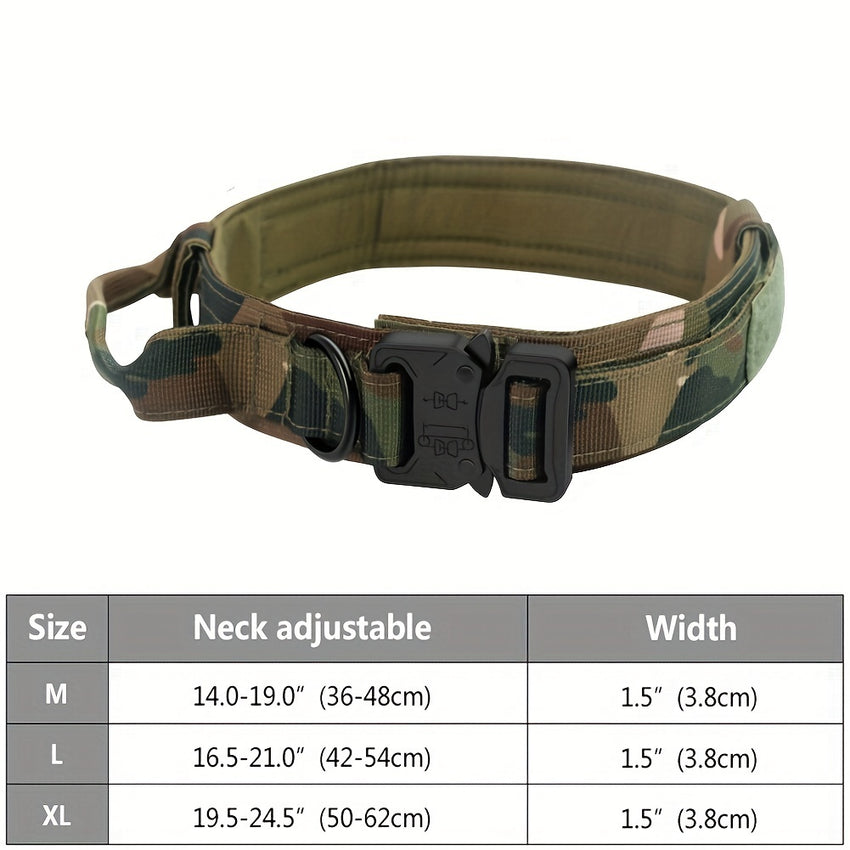 Heavy Duty Military Tactical Dog Collar With Handle - Provides Ultimate Control And Comfort For Medium And Large Dogs