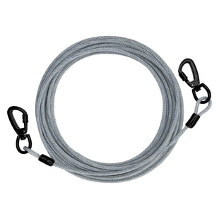 dog tie outs - Dog Tie Out Cable for Dogs Dog Runner Cable Outside Up to 125/250lbs10/15/20/30FT Long Dog Leashe&Chains for Yard Outdoor and Camping (Silver 30FT) - Petcharged