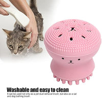 Dog Bath Brush Cat Rubber Soft Foaming Bath Brush Shower Scrubber With Shampoo Dispenser