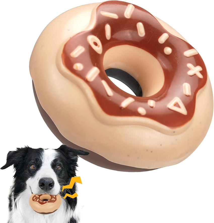 Donut Dog Toy TPR Durable Chewy And Fun Soundmaking Dog Toy Dog Chew Toys For Aggressive Chewers Teeth Grinding Dog Birthday Gifts Interactive Toys For Small Medium Large Dog Breeds - My Store #