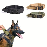 Heavy Duty Military Tactical Dog Collar With Handle - Provides Ultimate Control And Comfort For Medium And Large Dogs