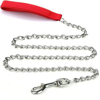 Heavy Duty Metal Dog Leash Chew Proof Pet Leash Chain With Soft Padded Handle For Large Medium Size Dogs