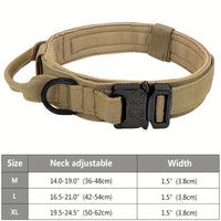 Heavy Duty Military Tactical Dog Collar With Handle - Provides Ultimate Control And Comfort For Medium And Large Dogs