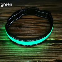 LED Luminous Dog Collar Highlight Reflective Leather Reflective Stripe Ribbon