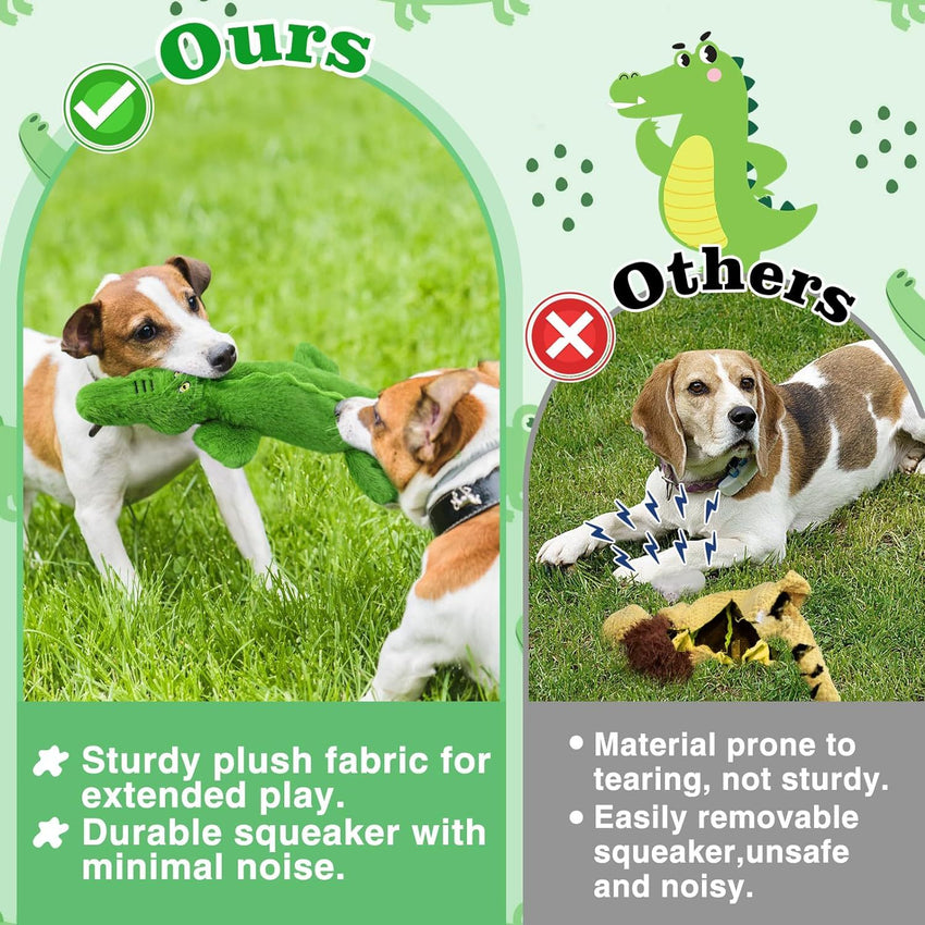 Squeaky Dog Toy Tough No Stuffing Toys For Aggressive Chewers Small Medium Large Dogs Durable Crinkle Interactive Plush Puppy Toys For Birthday Gift - My Store #