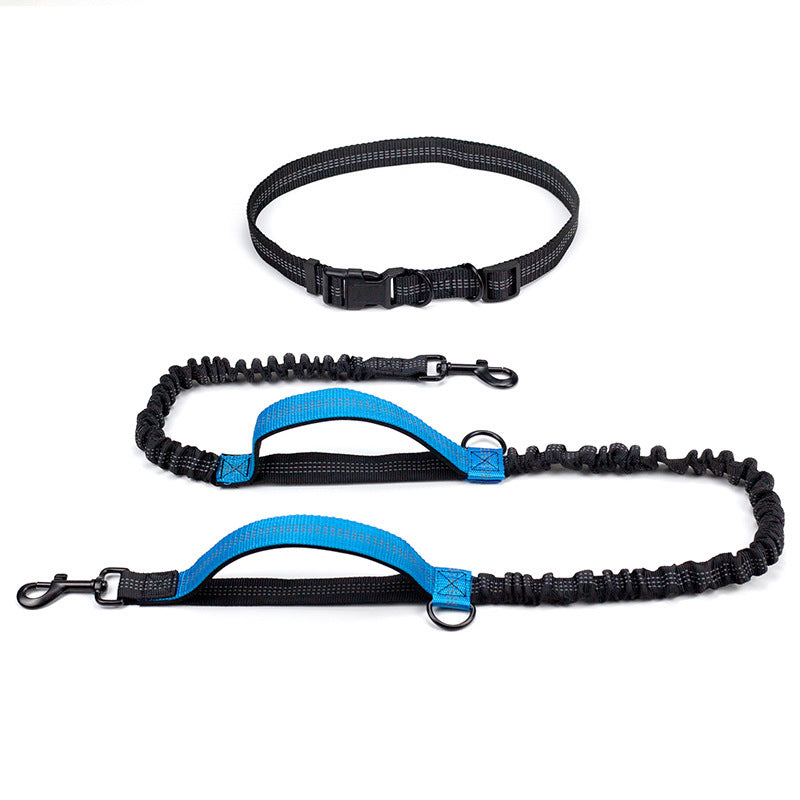 Multifunctional Running Reflective Double Telescopic Dog Leash Dog Chain Lead Rope