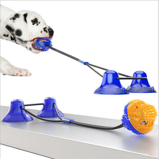 Multifunction Double Tug Rope Balls Sucker Toy Dog Molar Bite Toys - My Store #
