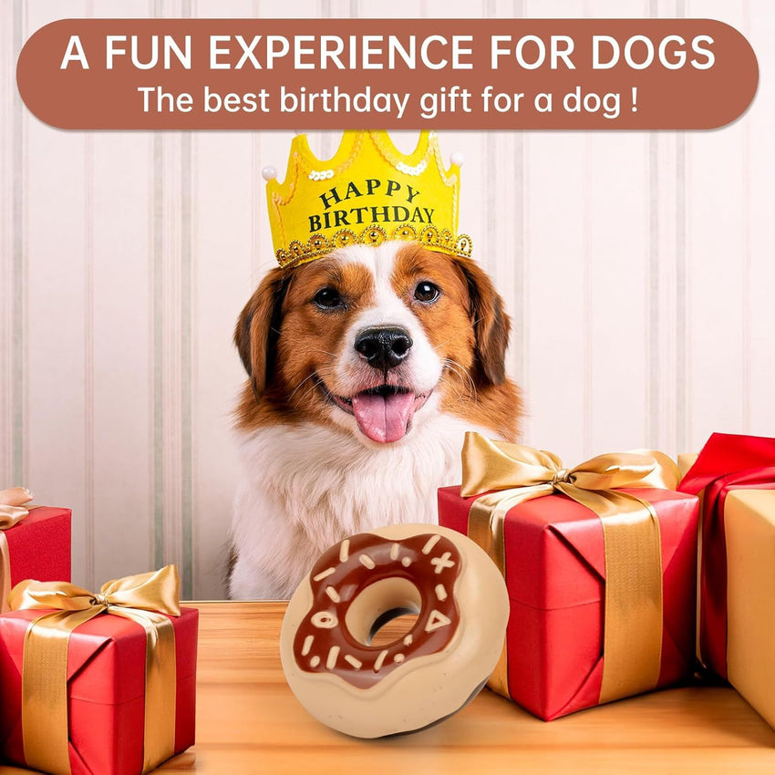 Donut Dog Toy TPR Durable Chewy And Fun Soundmaking Dog Toy Dog Chew Toys For Aggressive Chewers Teeth Grinding Dog Birthday Gifts Interactive Toys For Small Medium Large Dog Breeds - My Store #