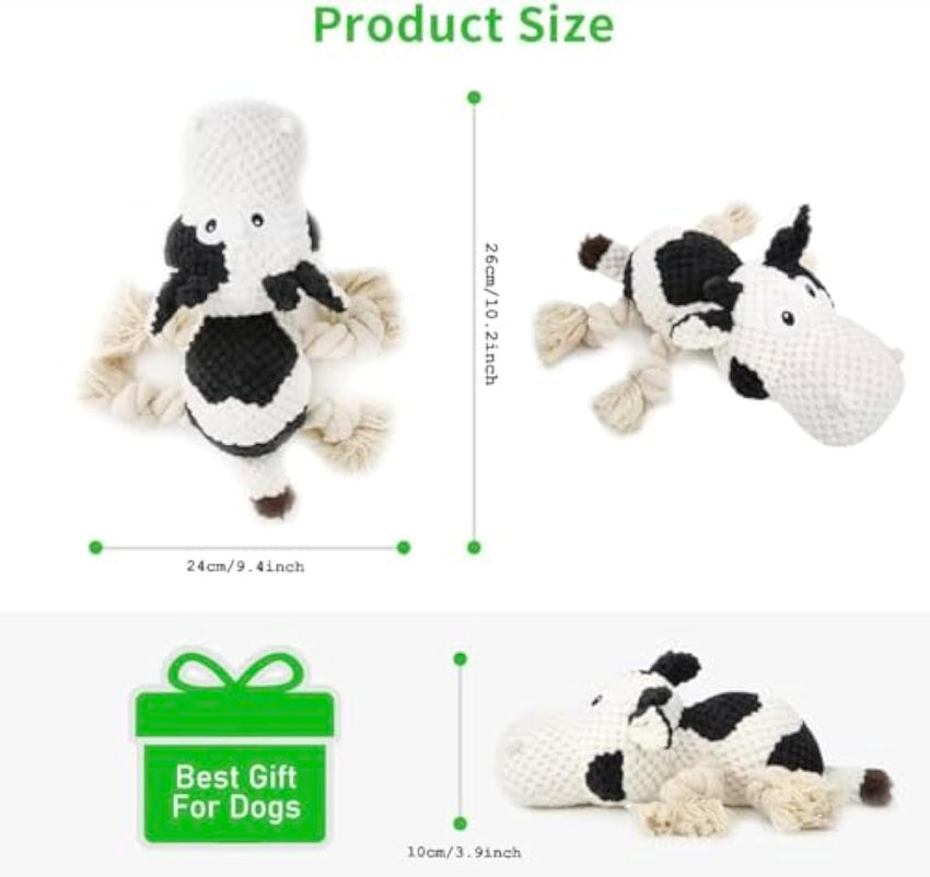 Squeaky Dog Toys Dog Plush Toy Dog Stuffed Animals Chew Toy Cute Dog Toys Stuffed Animals Toys For Dogs Durable Cow Dog Toy Best Toy For For Puppy Small Medium And Large Dogs - My Store #