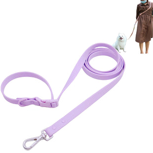 Dog Leash Hands Free - Hands Free Dog Leash 4-7.5 FT PVC Waterproof Multifunctional Dog Leash Adjustable Lengths for Handless Walking Training Running with Cross Body Over Shoulder Waist and Belt Leash (Pale Purple)