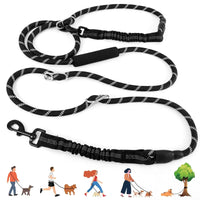 Hands Free Dog Leash - Heavy Duty Hands Free Dog Leash 10FT Adjustable Handsfree Dog Training Leash with Shock Absorbing Bungee No Pull Tangle Free Reflective Body Waist Leash for Dog Walking Running - Petcharged