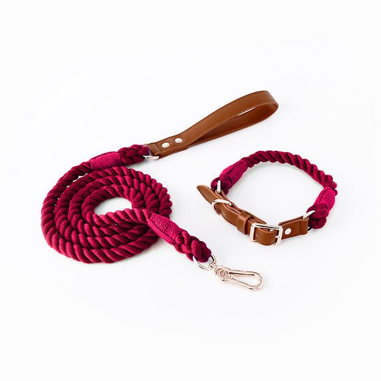 Fashion Personality Woven Leather Pet Dog Leash