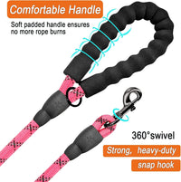 Dog Leashes For Large Dogs Heavy Duty Dog Leash 5 FT With Comfortable Padded Handle And Highly Reflective Threads For Medium Large Dogs Walking Training Running