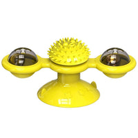 Animal Doll  Stuffed Cat Pet  Catnip Grass Toy Interactive Windmill Cat Toys With Catnip  Cat Toys For Indoor Cats Funny Kitten Toys With LED Light Ball Suction Cup Cat Nip Toy For Cat Chew Exerc