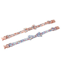 Cotton Floral Rose Gold Buckle Dog Collar