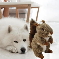 Squeaky Dog Toy Pet Toy Dog Biting Toy Dog Squirrel Plush Toy Interactive Chewing Toy For Small Large Dogs Aggressive Chewers - My Store #