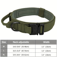 Heavy Duty Military Tactical Dog Collar With Handle - Provides Ultimate Control And Comfort For Medium And Large Dogs