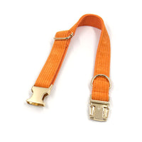 Pet Collar Metal Buckle Soft Corduroy Thick Striped Dog Collar