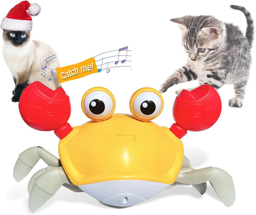 Crawling Crab Dog Toys Escaping Crab Dog Toy With Obstacle Avoidance Sensor Interactive Dog Toys With Music Sounds Lights For Dogs Cats Pets Christmas Toy Gifts For Puppy Small Medium Dogs - My Store #