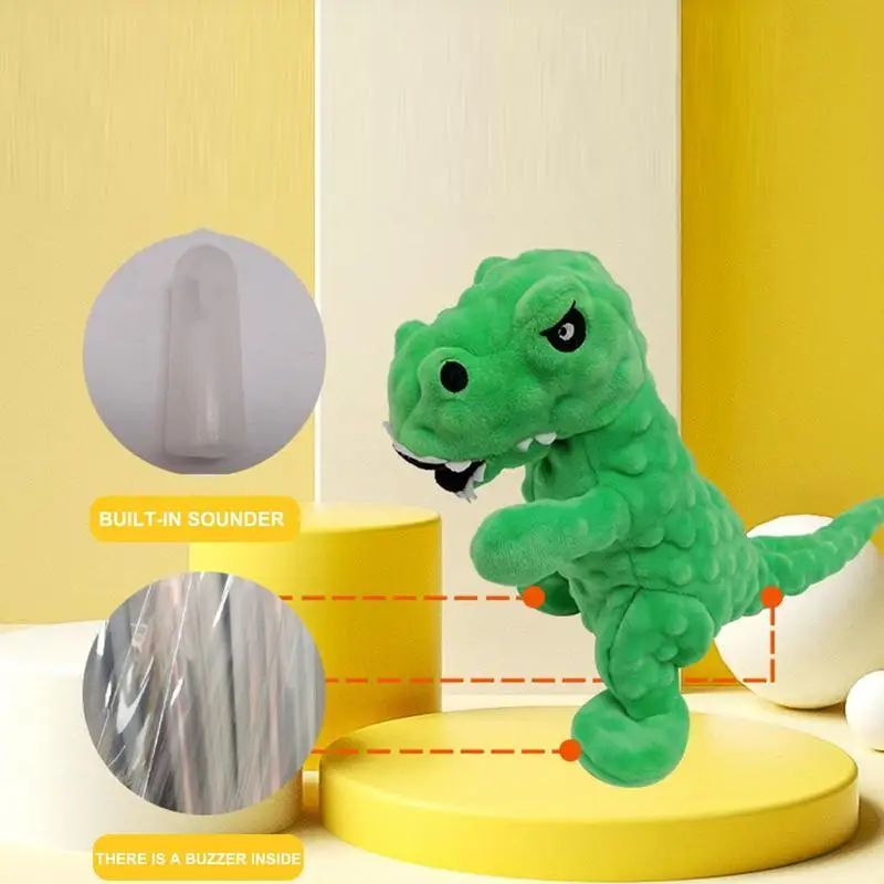 Dinosaur Squeaky Dog Toy Grunting Dinosaur Dog Toy That Oinks Grunts For Small Medium Large Dogs Squeaker Chew Training Puppy - My Store #