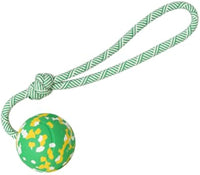 Dog Ball On Rope Dog Toy For Medium Small Dog Interactive Natural Solid Rubber Dog Rope Ball Dog Fetch Pull Tug Throw Toy Ball Toys - My Store #