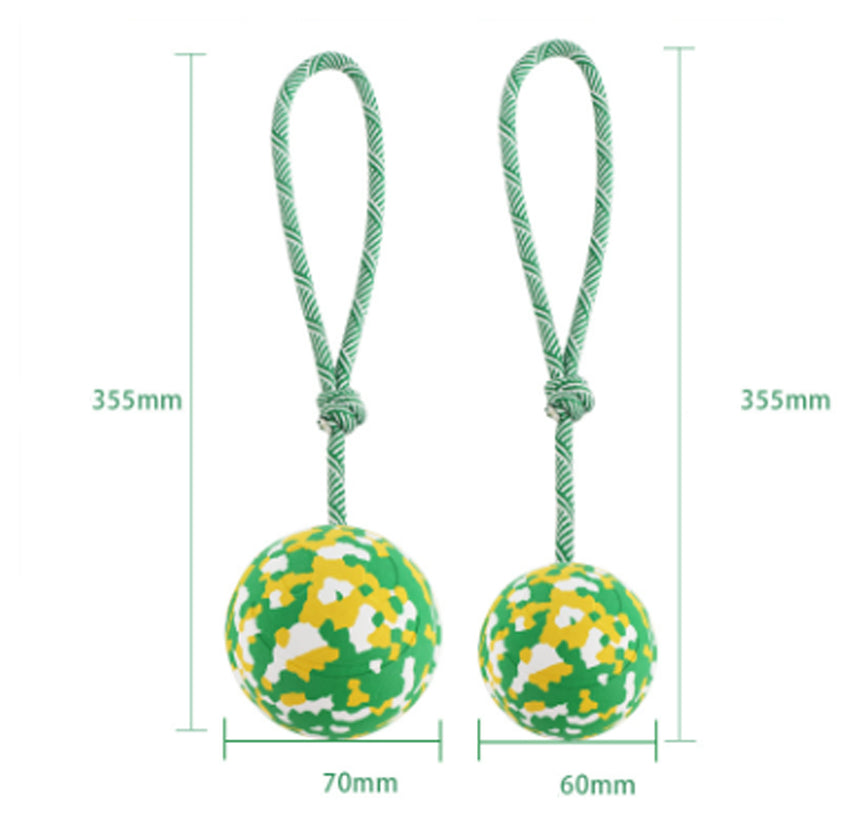 Dog Ball On Rope Dog Toy For Medium Small Dog Interactive Natural Solid Rubber Dog Rope Ball Dog Fetch Pull Tug Throw Toy Ball Toys - My Store #