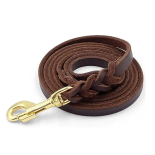 Long Dog Leashes - 6FT Leather Dog Leash for Large Dogs 6FT Tactical Leather Leash for Large Dogs Heavy Duty Dog Leash for Medium Dogs Braided Dog Leash for Small Dogs Lead Leash for Dog Training
