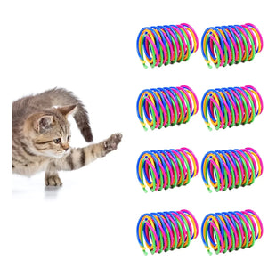 cat toy springs - Andiker Cat Toys for Indoor Cats 32pcs Cat Spring Toys Colorful & Durable Plastic Springs Cat Interactive Toy for Swatting Biting Hunting Kitten Toys to Kill Time and Release Nervousness (32pcs) - Petcharged