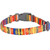 dog collar with name - Blueberry Pet Essentials Personalized Dog Collar Nautical Flags Design Small Adjustable Customized ID Collars for Small Dogs Embroidered with Pet Name & Phone Number - Petcharged