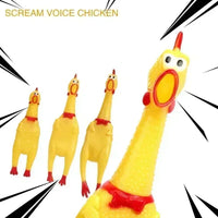 New Pet Dog Squeak Toy Screaming Chicken Squeeze Dog Chew Toy Durable And Fun Yellow Rubber Exhaust Chicken Toys - My Store #