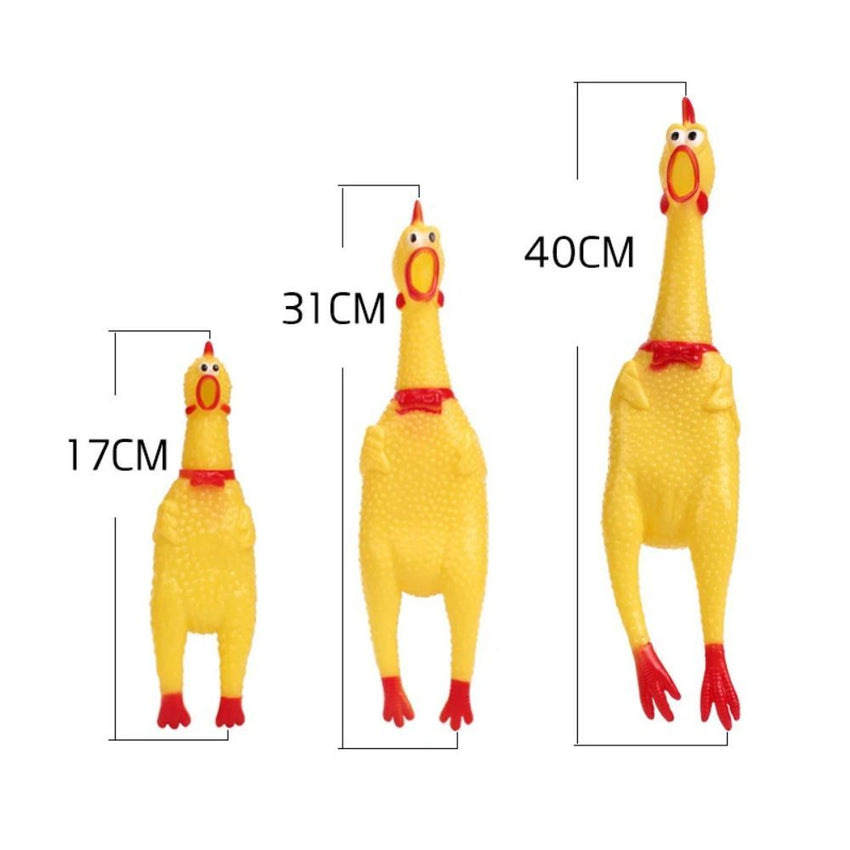 New Pet Dog Squeak Toy Screaming Chicken Squeeze Dog Chew Toy Durable And Fun Yellow Rubber Exhaust Chicken Toys - My Store #