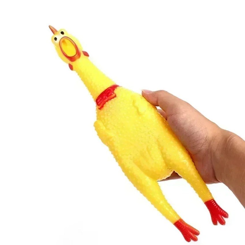 New Pet Dog Squeak Toy Screaming Chicken Squeeze Dog Chew Toy Durable And Fun Yellow Rubber Exhaust Chicken Toys - My Store #