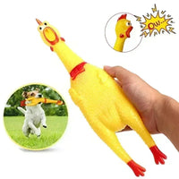 New Pet Dog Squeak Toy Screaming Chicken Squeeze Dog Chew Toy Durable And Fun Yellow Rubber Exhaust Chicken Toys - My Store #