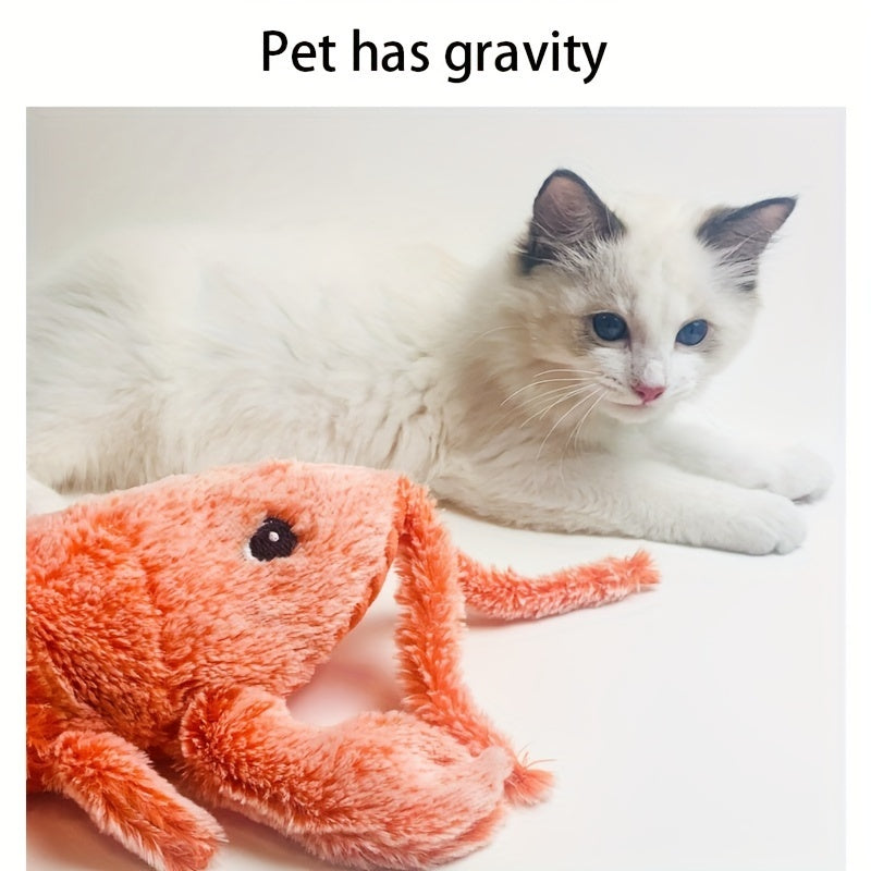 Pet Gravity Shrimp Plush Toy USB Charging Simulate Lobster Electric Jumping Cat Toys, Simulation Lobster Dog Toy, USB Charging With Catnip Plush Cat Toy, Pet Dog Cats Stuffed Interactive Toy - My Store #