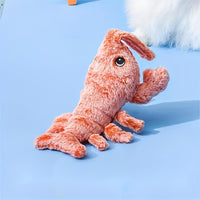 Pet Gravity Shrimp Plush Toy USB Charging Simulate Lobster Electric Jumping Cat Toys, Simulation Lobster Dog Toy, USB Charging With Catnip Plush Cat Toy, Pet Dog Cats Stuffed Interactive Toy - My Store #