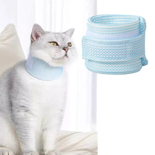 elizabethan collar cat - Cat Neck Brace Cover - Breathable & Adjustable Elizabethan Collar for Post - Surgery Recovery Anti - Scratch Anti - Lick Protection Cervical Cone for Small Medium Large Dogs Puppies Kittens (X - LargeBlue) - Petcharged