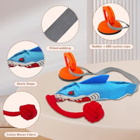 Squeaky Dog Tug Toy Interactive Shark Shape Tug Of War Dog Pull Toy With Suction Cup To Keep Them Busy Durable Dog Rope Toys For Small Medium Dogs Indoor Or Outdoor Play - My Store #