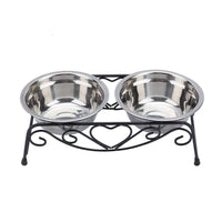 Stainless dog bowls - 2Pack Metal Dog Bowls Stainless Steel Dog Water and Food Bowls Set with No - Slip Base Pet Feeder Bowls